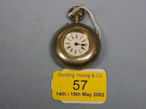 A silver plated open faced lady's fob watch