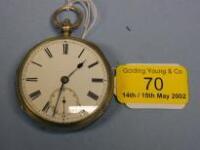 A silver open faced fusee pocket watch