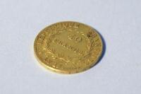 A gold 40 Francs Napoleon coin