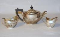 A Victorian silver three piece teaset