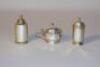 Three silver condiment pieces