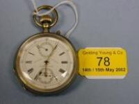 An open face Swiss silver pocket watch