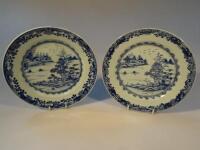 A pair of late 18thC Chinese export plates