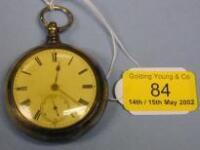 A silver open face pair cased fusee pocket watch