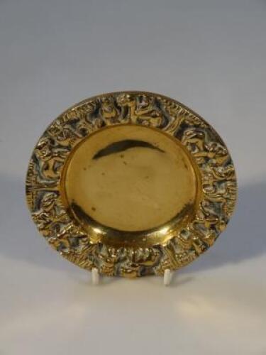 A 20thC Arabic cast brass dish