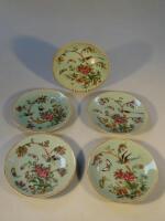 Five 19thC Chinese Canton small dishes