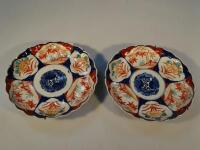 A pair of 19thC Imari dishes