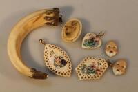 A Chinese carved bone pendants