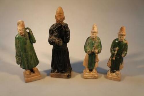 Four Chinese Sancai pottery figures