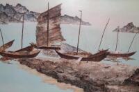 A Chinese bark picture of fishing boats