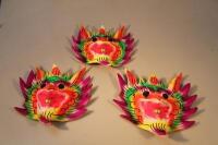 Three Indonesian paper mache painted masks