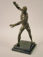 After The Antique. A bronze figure of Hercules holding a club