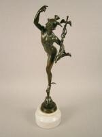 After Giambologna. A bronze figure of Mercury