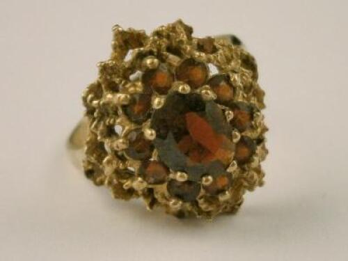 A 9ct gold cluster ring