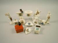 Assorted crested china