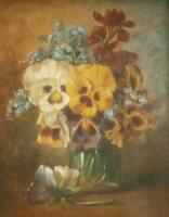 J Chazal (19thC). Floral still life