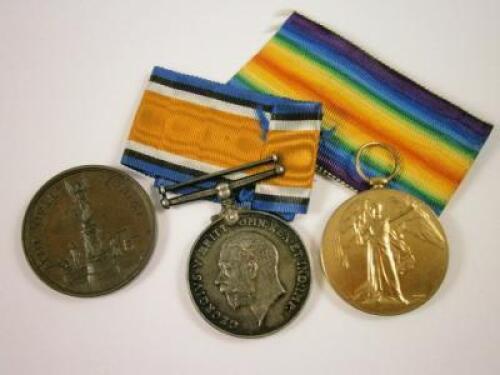 Two WWI medals awarded to a 2nd Lieutenant H De Caux of The Durham Light Infantry