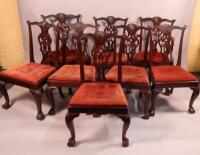 A set of eight mahogany dining chairs in George III style