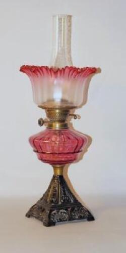 A Victorian paraffin lamp