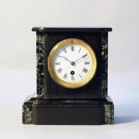 A 19th century slate and marble French mantel clock