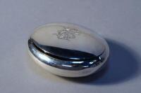 A late Victorian oval silver snuff box