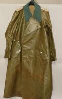 A WWII German Army Officers weatherproof Motorcyclist Great Coat.