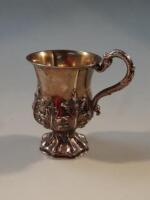 A Victorian white metal christening mug