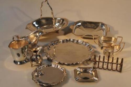 A selection of silver plated wares