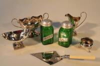 A selection of silver plated items