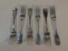 Six Victorian silver fiddle pattern dessert forks