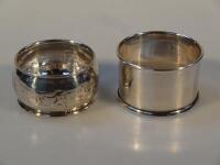 Two silver napkin rings