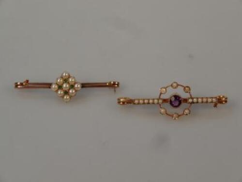 Two bar brooches