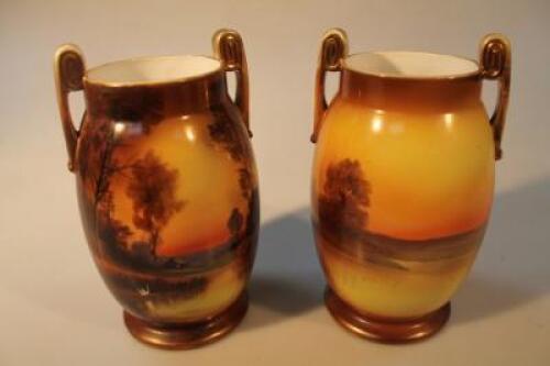 A pair of Noritake two-handled vases