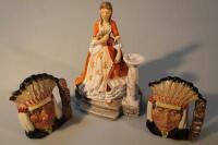 A pair of Royal Doulton North America Indian character jugs