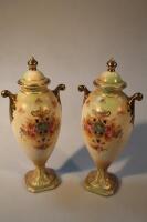 A pair of Crown Devon slender baluster vases