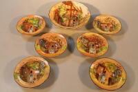 Seven Royal Doulton gaffers dishes by Noke