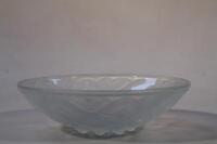 An opalescent glass shallow bowl