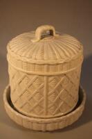 A 19thC Copeland wicker pattern cheese dish