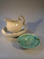 A Shelley lustreware Nautilus shell moulded jug and bowl set