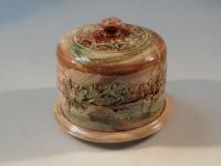 A 19thC majolica circular cheese dish