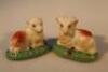 Two Staffordshire sheep figures