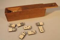 A set of bone miniature dominoes