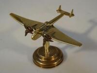 A WWII period brass model of a Hampden bomber