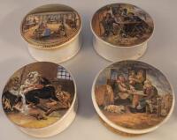 Four Prattware pots