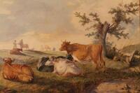 Circle of Thomas Sidney Cooper (19thC School). Cows in pastoral scene