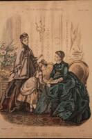 A pair of 19thC fashion prints taken from The Young Ladies Journal