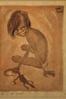 Elizabeth Smack (20thC Australian School). Little girl with goanna