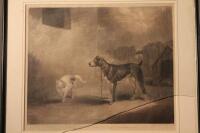 Two prints after Morland. Number Three Cat and Rubbing Down The Post Horse