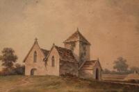 Lingham (19thC School). Church scene with obelisk