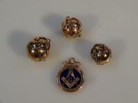 A 9ct gold Masonic ball charm